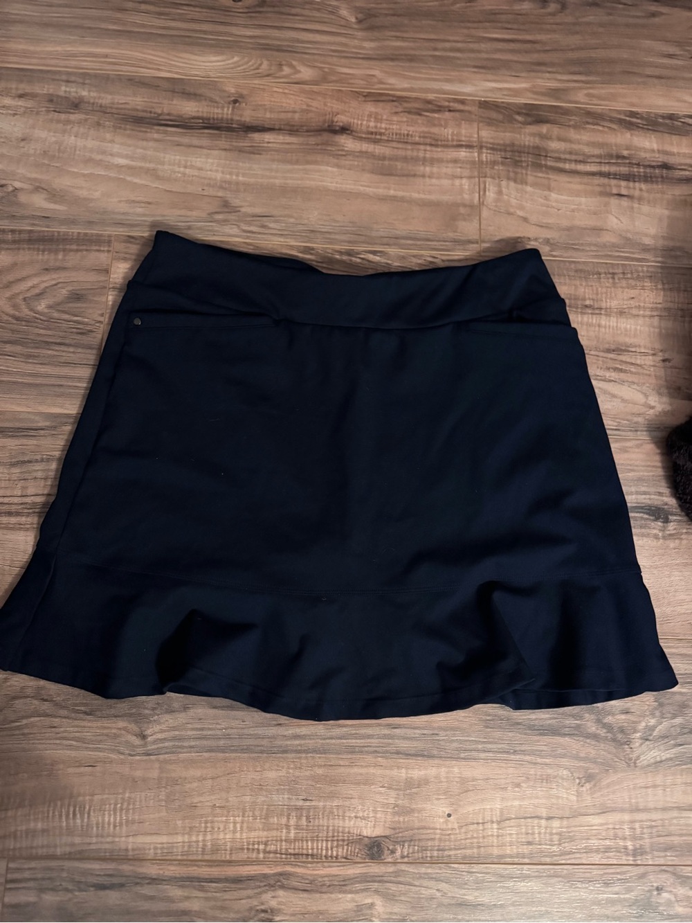Navy Pull-On Ruffle Mini Skirt - Picture 4 of 4